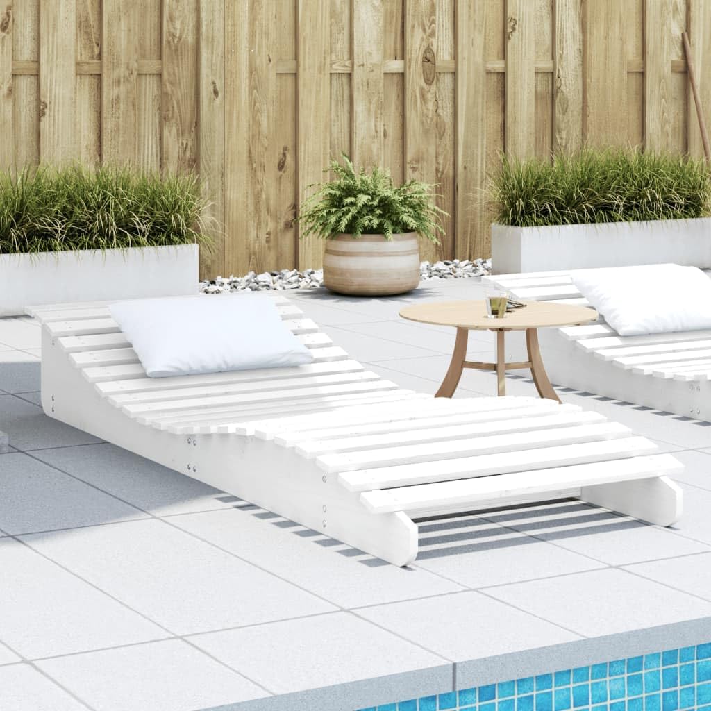 Patio Lounges Sun Lounger White 80.7