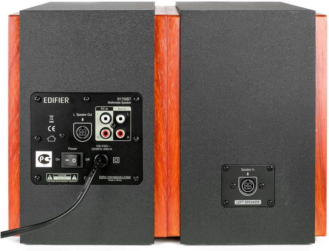 Edifier Amplified Bluetooth Bookshelf Speaker System, 2.0 Powered Active Speakers 66 Watt RMS - Wooden