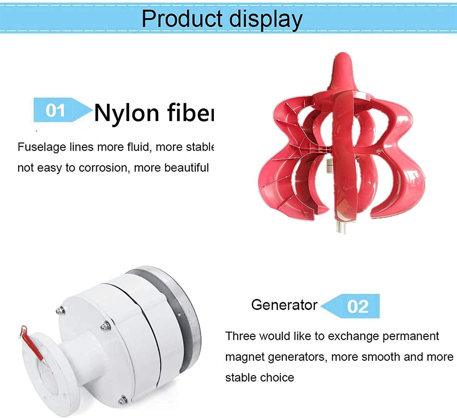 9000W Vertical Axis Wind Turbines Generator Lantern, 12V 24V 48V Motor Kit for Home Hybrids Streetlight Use Electromagnetic