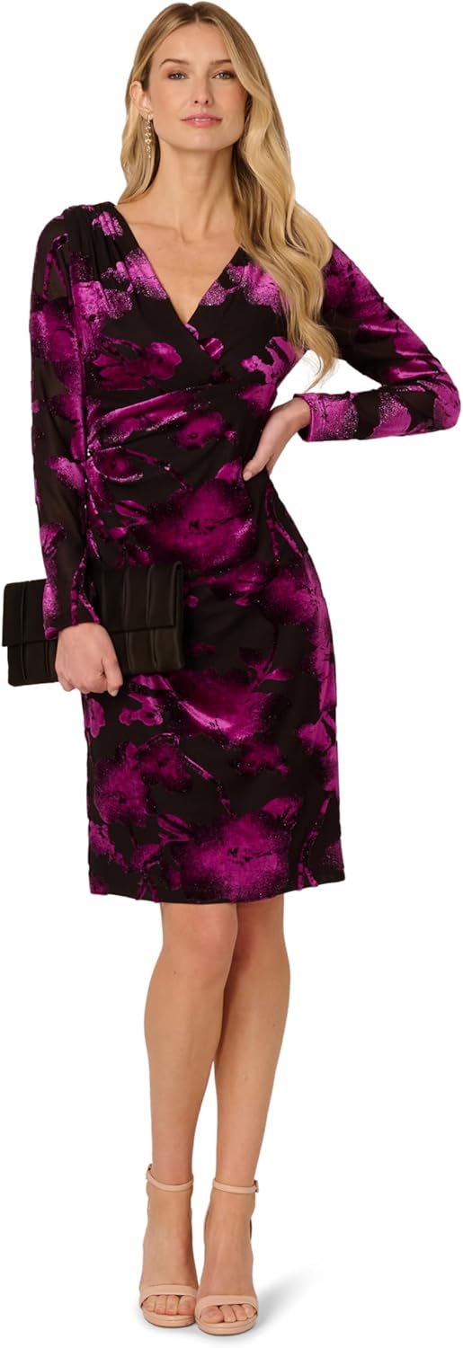 Adrianna Papell Women's Surplus Velvet Midi Dress
