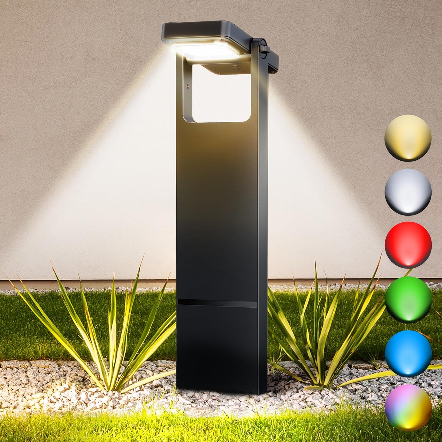 Solar Pathway Lights Outdoor 6 Pack, 360° Adjustable Panel, Multicolor 200LM Solar Powered Path Lights, 12H Lasting, IP65 Waterproof Landscape Lighting for Walkway Yard Garden