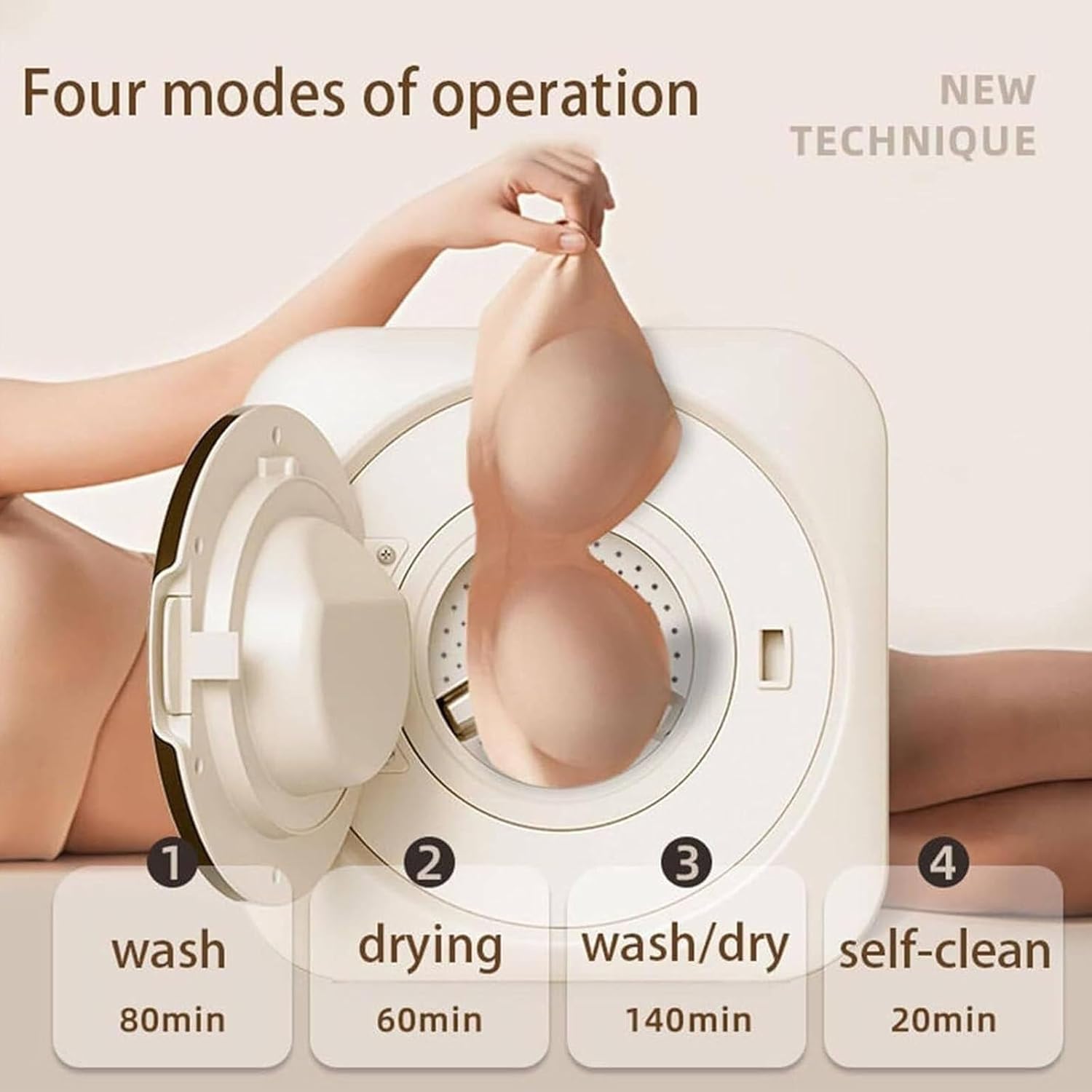 Fully Automatic Mini Washing Machine, Smart Drum Washer-dryer Wall-mounted/table-top Washing Machine, Suitable for Apartments and Small Spaces (Desktop)