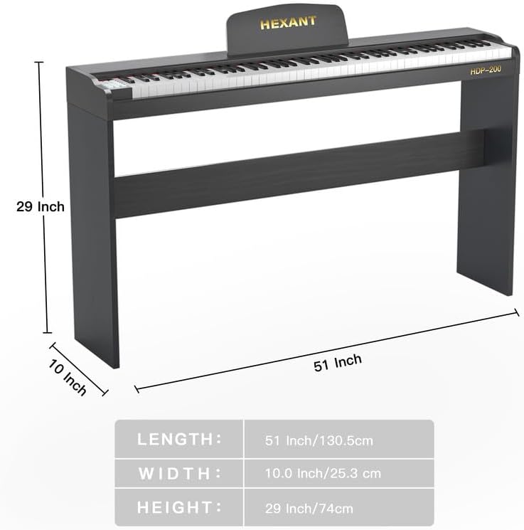 88 Key Digital Piano Keyboard, Semi-Weighted Electric Piano Keyboard with Multifunctional Keyboard/110 Demo Songs/900 Tones/700 Rhythms/64 Polyphony/Sustain Pedal for Adult/Beginner