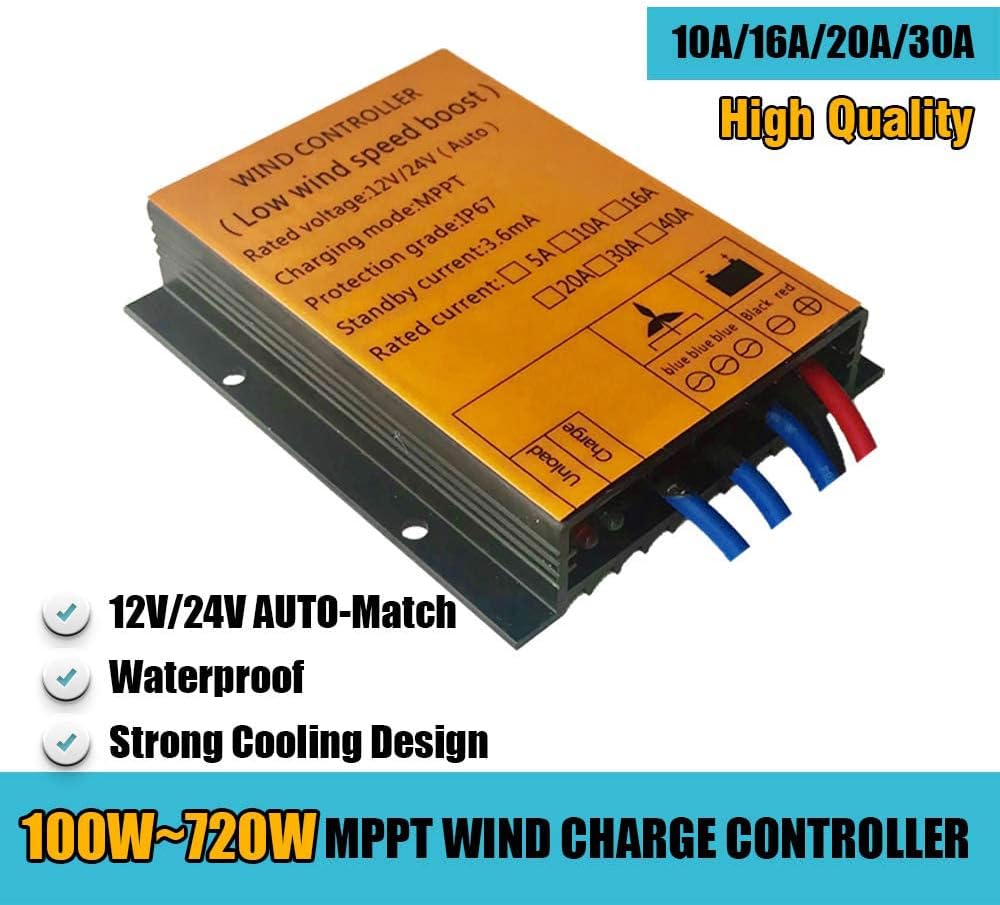 600W Vertical Wind Turbine, 3 Phase Vertical Axis Coreless Wind Power with Controller Permanent Magnet Generator (24V 48V)