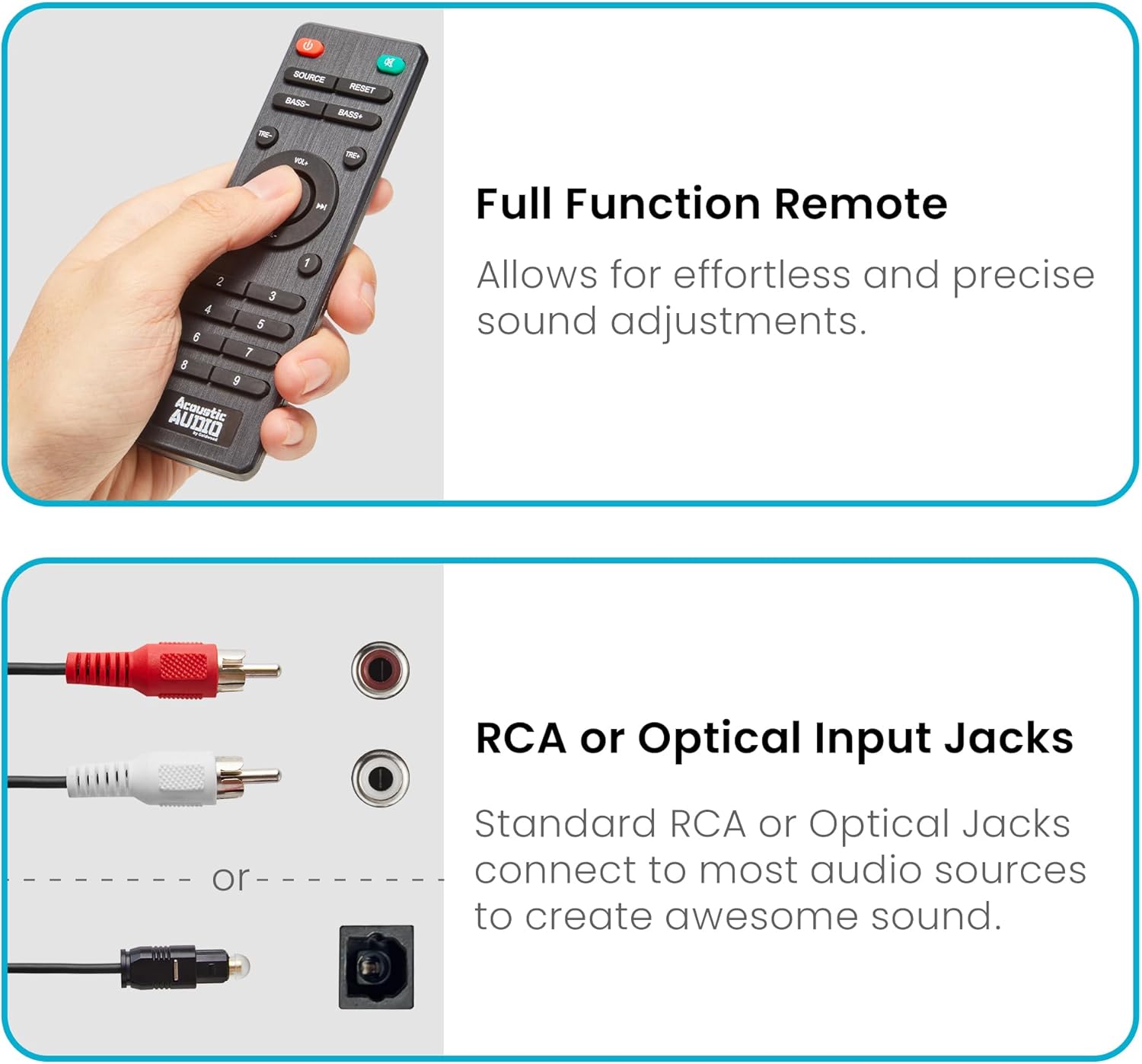Acoustic Audio by Goldwood Bluetooth 2.1 Speaker System 2.1-Channel Home Theater Speaker System, with Optical/Aux/USB/SD Inputs Black (AA2172)