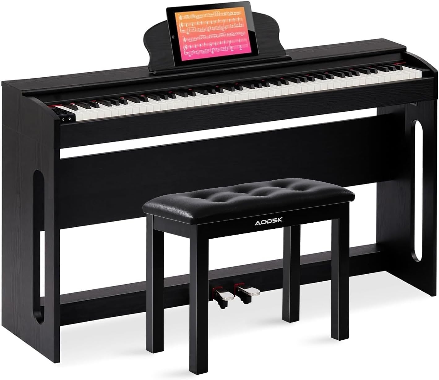88 Key Weighted Action Digital Piano B83 + AODSK Iron Piano Bench UAP-10