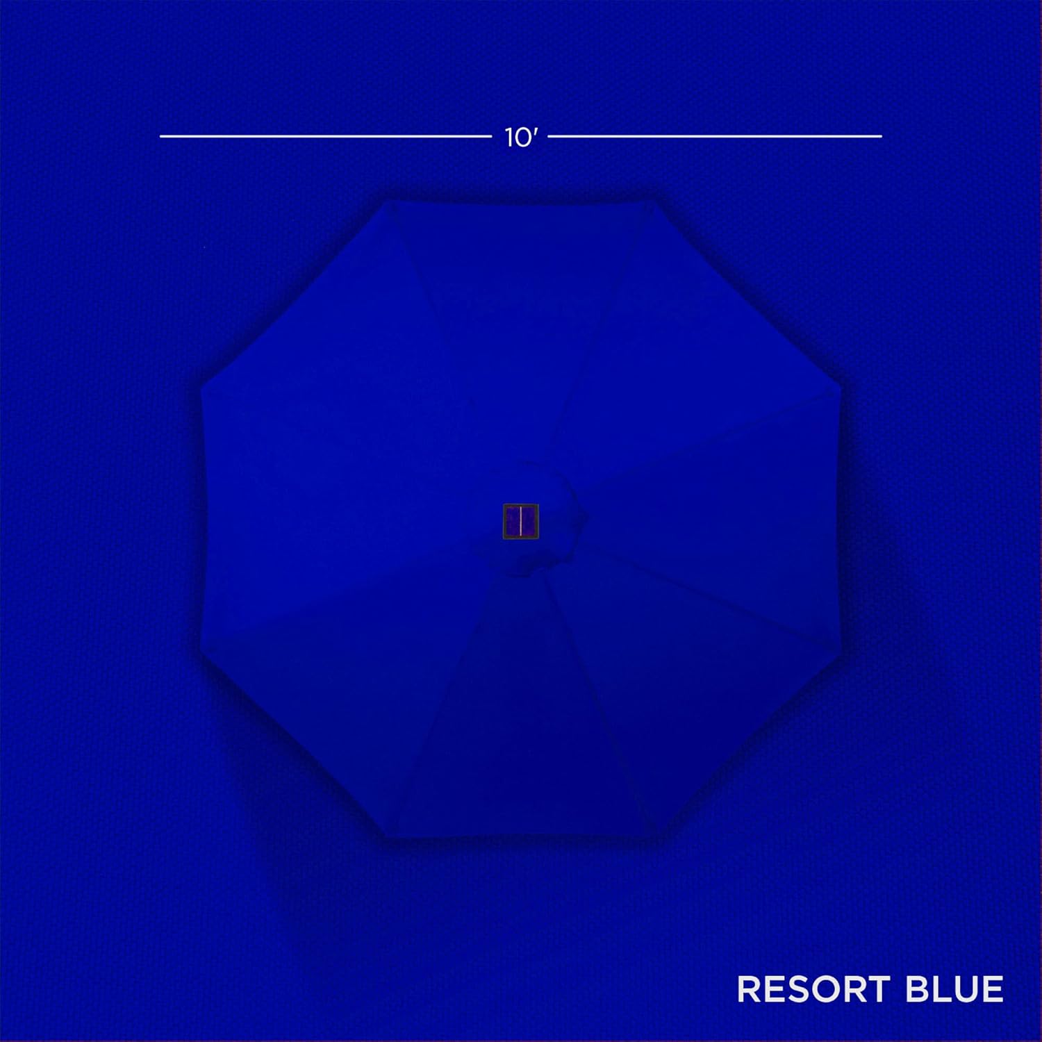 Best Choice Products 10ft Solar Polyester LED Lighted Patio Umbrella w/Tilt Adjustment and UV-Resistant Fabric - Resort Blue