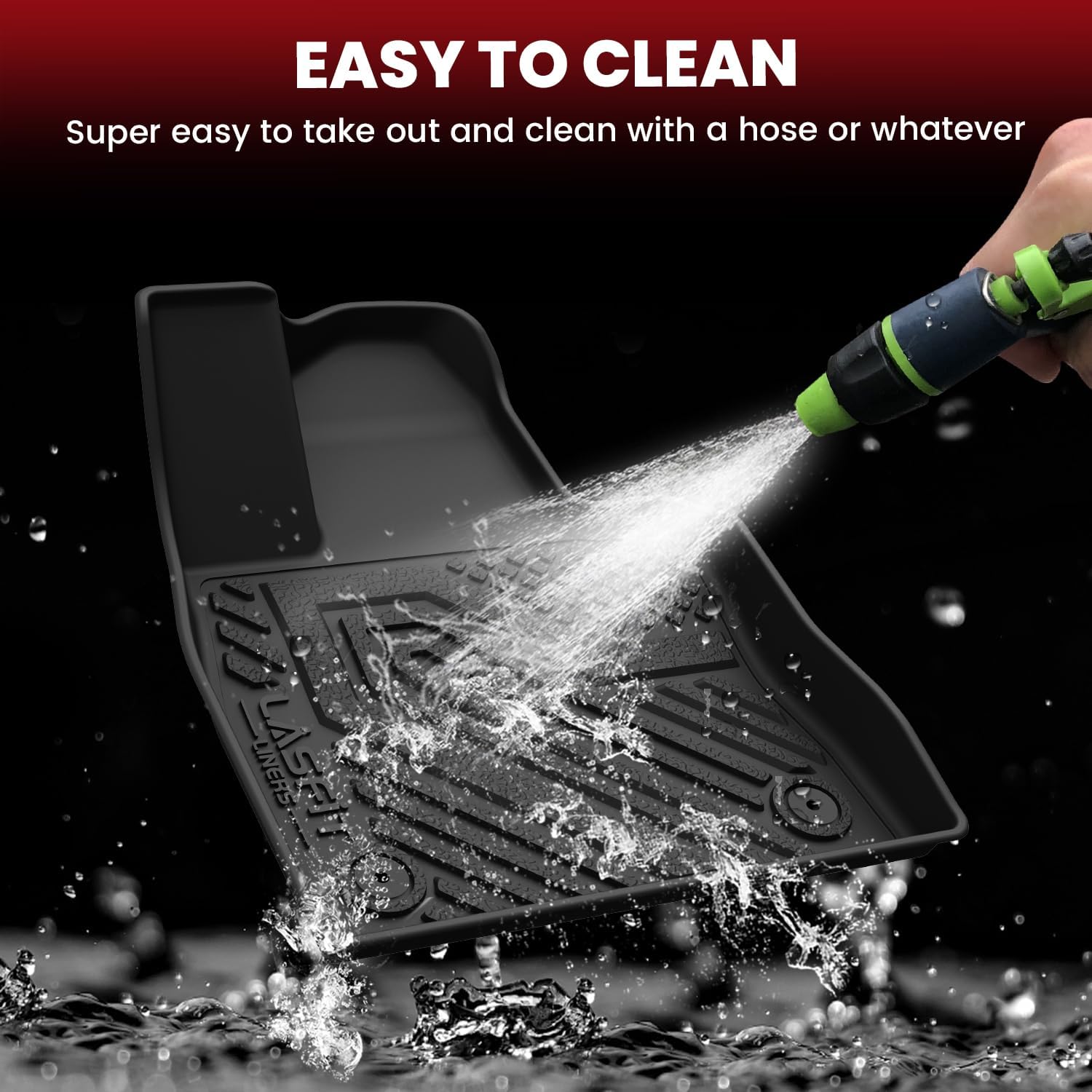 LASFIT Floor Mats for Ford Explorer 6 Seats 2026 2025 2024 2023 2022, Custom Fit All Weather TPE Protector 3 Rows Floor Liners, Easy Clean Anti Slip Waterproof Accessories Black