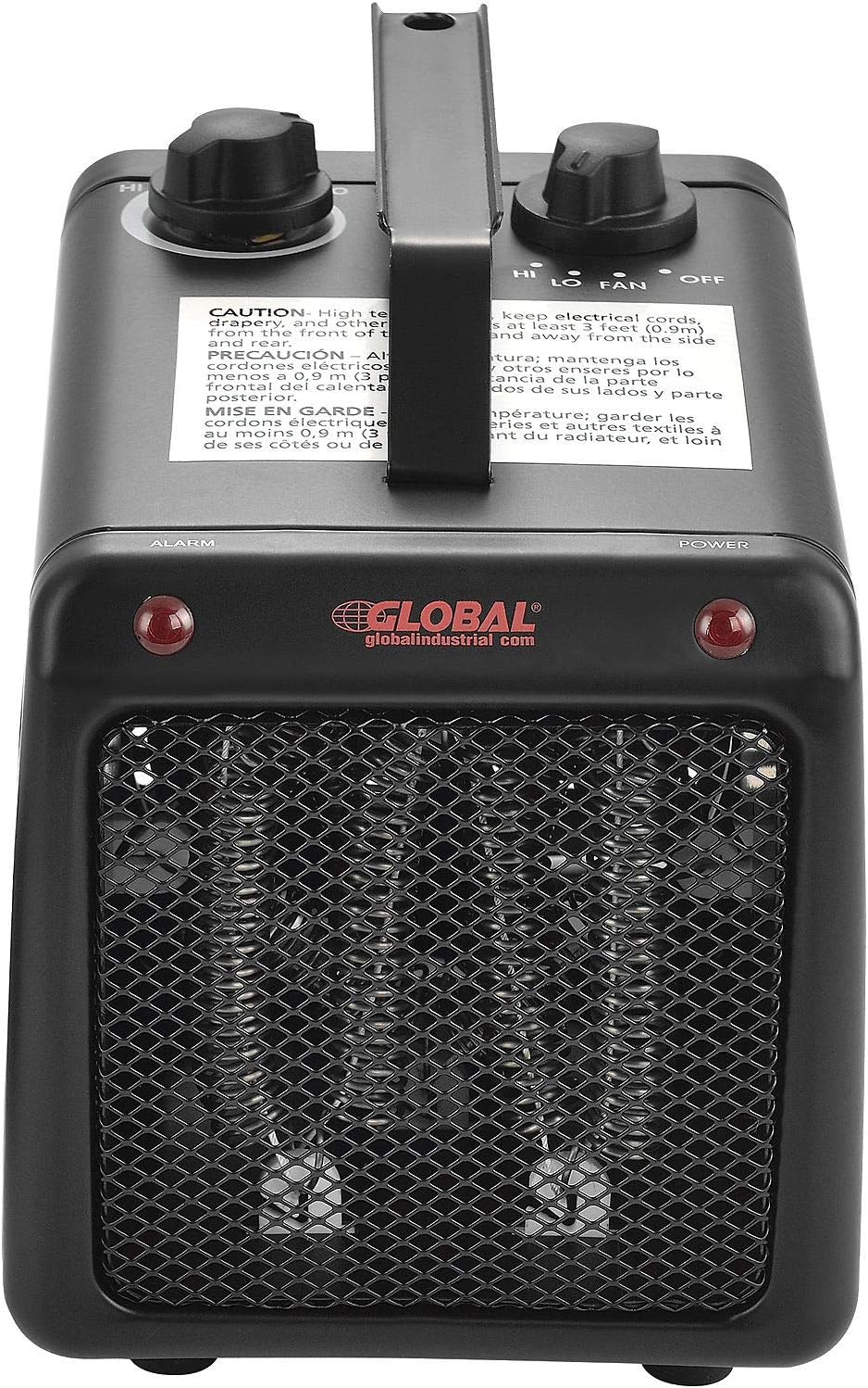 Global Industrial 1500/1000W Portable Heater With Adjustable Thermostat, Steel, 120V, Black