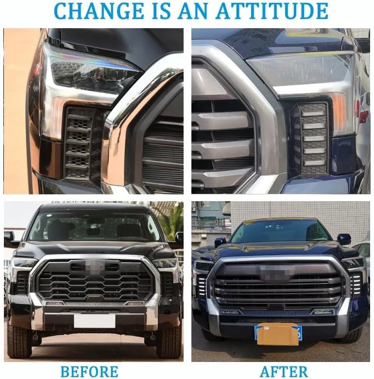 LED DRL Fog Lights with Amber Sequential Turn Signal Driving Lights Fit for 2022 2023 2024 2025 Toyota Tundra Front Bumper Fog Lamps Daylight Accessories