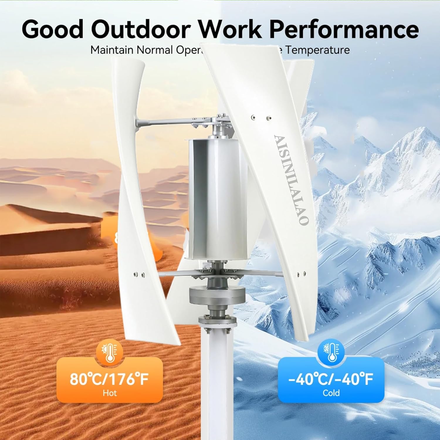 10000W Vertical Axis Wind Turbines with Controllers, 12V-220V Wind Power Turbine Generator Kit Wind Power Generation for Home Factory Use (White)