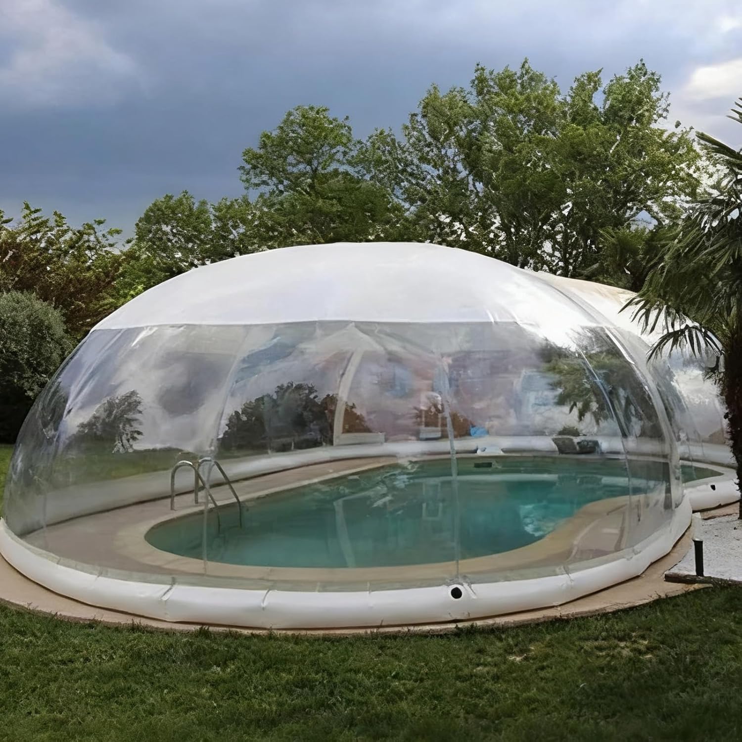 6 * 3 * 3m,Inflatable Pool Fence/DIY Transparent Pool Cover/Pool Accessories Inflatable Opaque Pool Cover, Ceiling Inflatable Bubble Dome Inflatable Pool Qiud