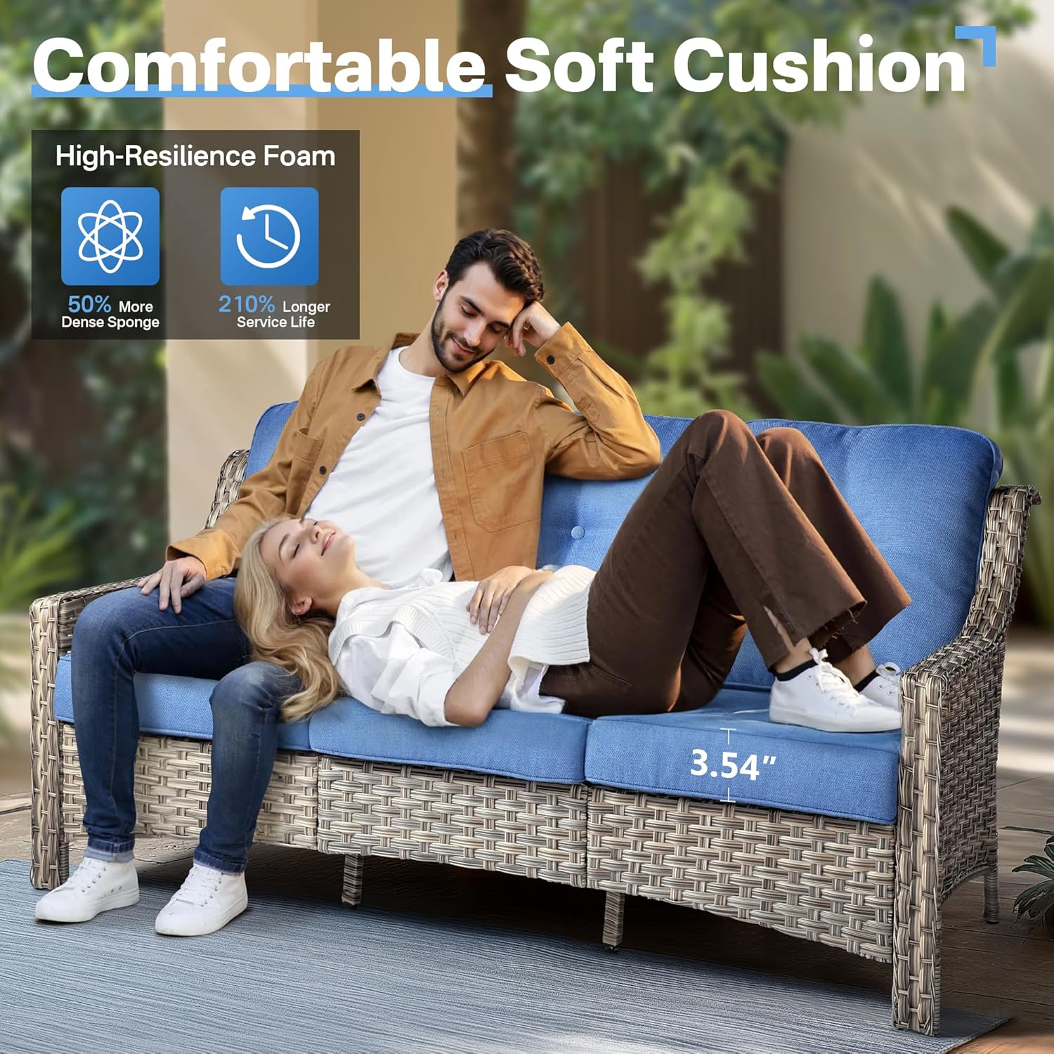 Outdoor 9 Pieces Coversation Set with 54