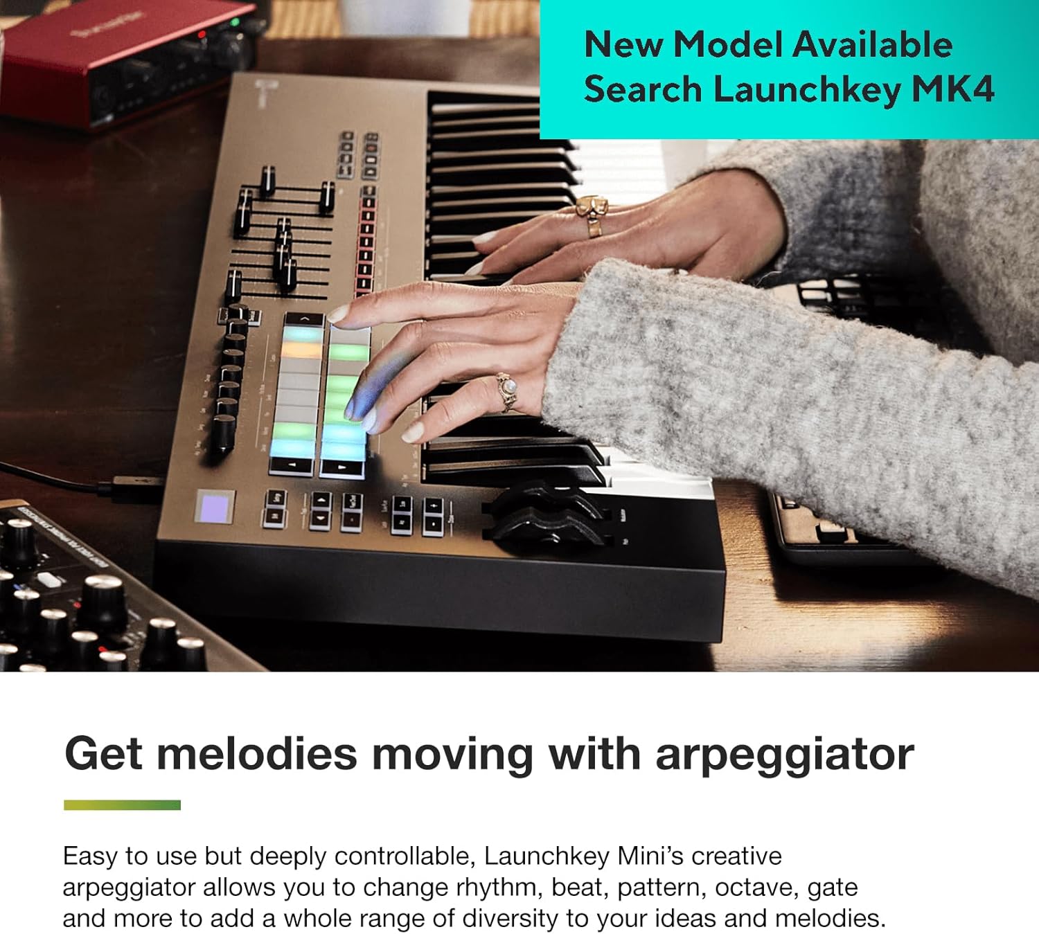 Novation Launchkey 37 [MK3] MIDI Keyboard Controller - Seamless Ableton Live Integration. Chord Mode, Scale Mode, and Arpeggiator — All the software you need for Music Production