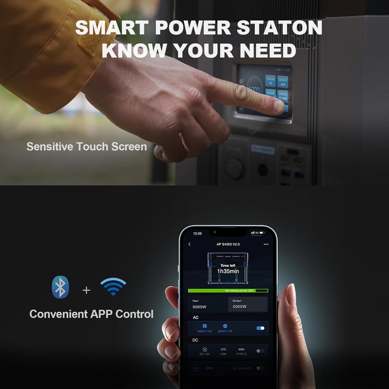 ALLPOWERS R4000 Solar Generator with SP037 400W Panel,3600W/3458Wh LiFePO4 Portable Power Station, 4000W Output, Wheeled Design for RV, Camping & Home Backup