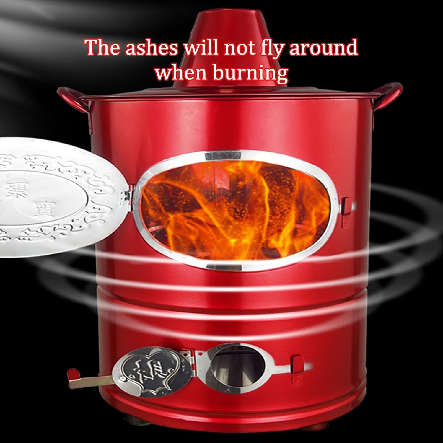 Thicken Burn Barrel for Outside Paper Burner Stainless Steel Fire pits Backyard Bonfire Barrel Outdoor Metal Fire Pits with Lid Burn Barrel for Paper Leaf Trash.(Extra Large-Red)