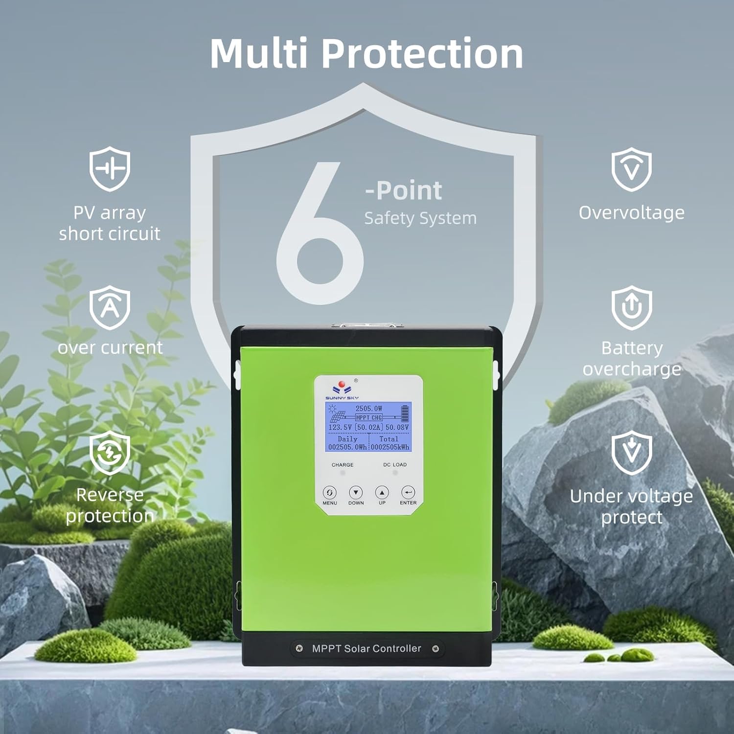 MPPT Solar Charge Controller 40A 60A 80A 120A 12V24V36V48V Auto, Solar Battery Panel Regulator , Max 170v PV Input, fit for Sealed, Gel, Flooded, and Lithium Batteries 570W-6800W (60A)