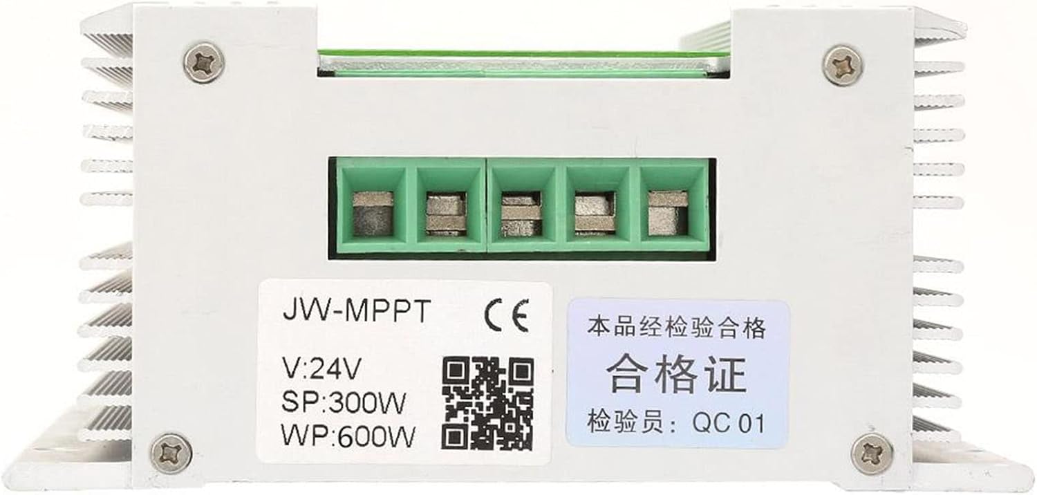 Wind Solar Hybrid Charge Controller MPPT Boost Charge 12V 24V Auto with LCD Display for Off Grid Solar Wind Power System (600W Fan 300W Solar Energy)