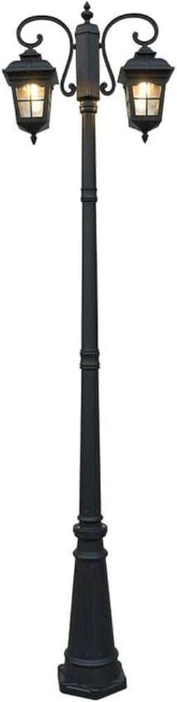 Post Light Outdoor Waterproof Floor Lamp European High Pole Landscape Fixture Garden Community High Light Glass Lantern Column Lamp Lawn Villa Light Street Deco,XLarge