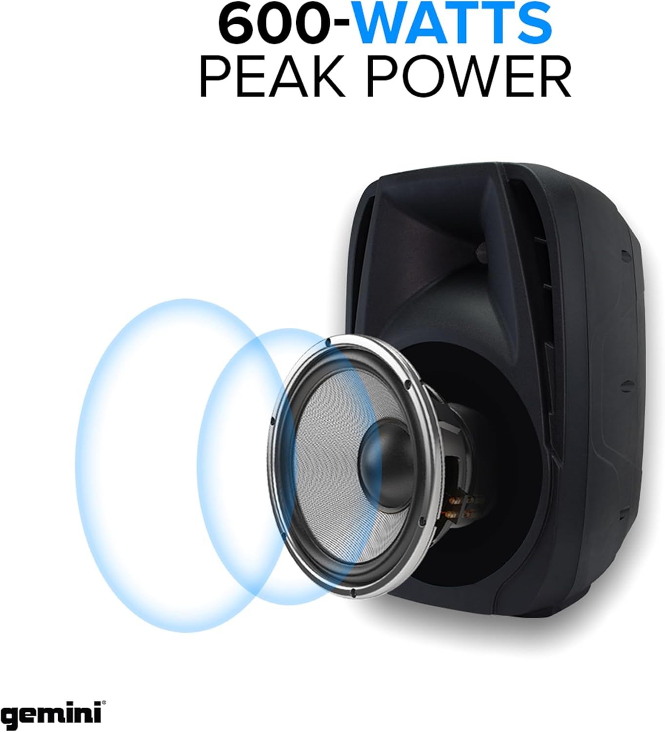 Gemini Portable PA System with Stands - 600W Bluetooth Speaker System with 6-Channel Mixer, Dual 10