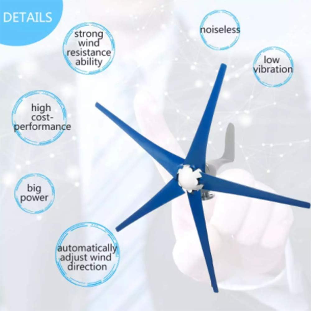 6000W 5 Blades Horizontal Wind Generator 12V/24V Wind Turbines Generator with Controller Windmill Energy Turbines Charge