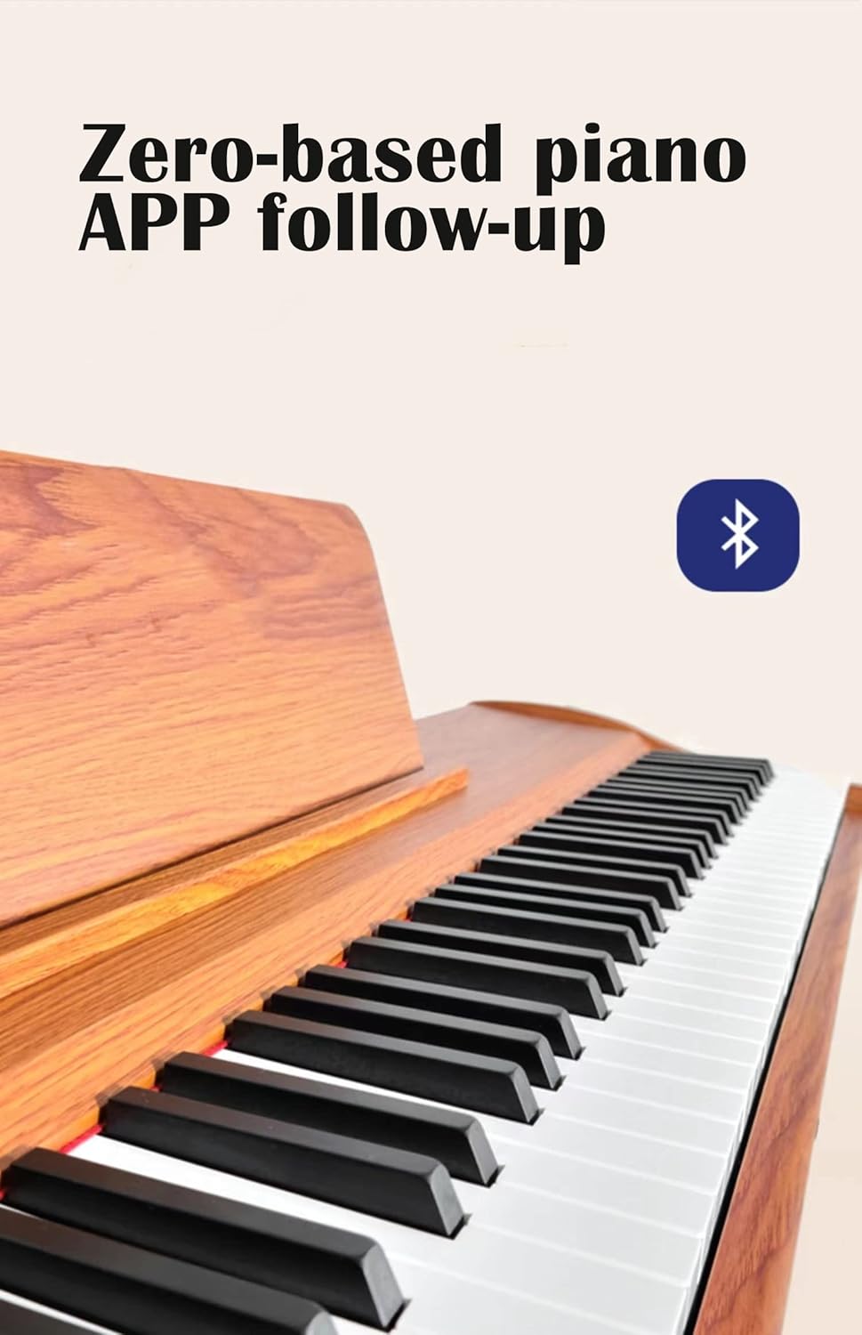 LANDTOM Walnut color DDP-80 Digital Piano Keyboard 88 Keys Weighted, Hammer Action II, Home Electric Piano Full Size with Stand, Triple Pedal, MIDI Connecting and Headphone Interface (B)