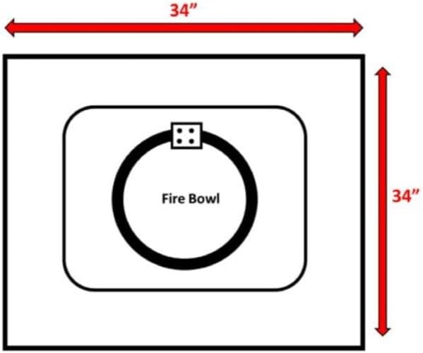 Living Source International Concrete/Glass Propane/Natural Gas Fire Pit Table