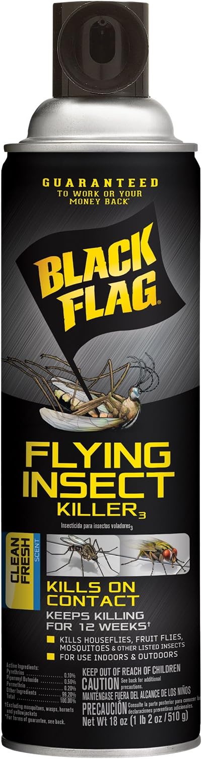 Black Flag Flying Insect Killer 18 Ounces, Aerosol Bug Spray, 12 Pack