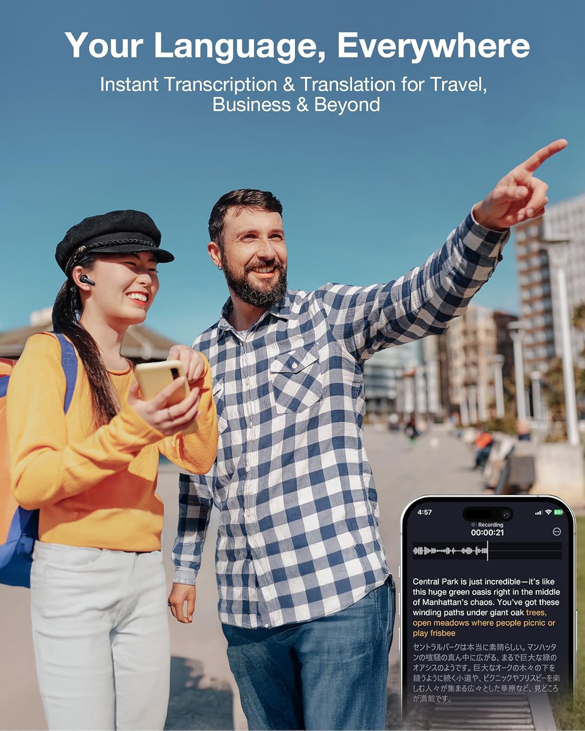 RecDot AI Voice Recorder Earbuds, viaim AI Meeting Assistant with Transcription, 78 Languages, FlashRecord, to-Do Lists & Summaries with viaim AI, 48dB ANC for Meetings, Interviews & Lectures, Black