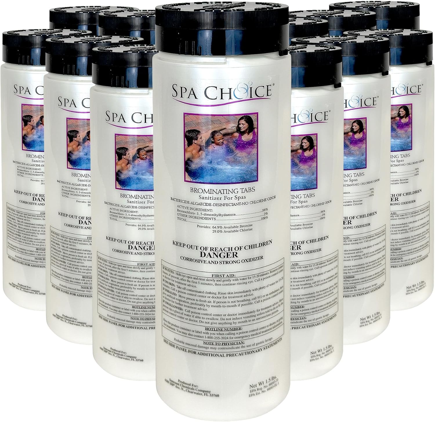 SpaChoice 1.5-Pounds 12-Pack Premium Brominating Tabs Sanitizer for Spas, Bromine Tablets for Spa Hot Tub, Made in USA