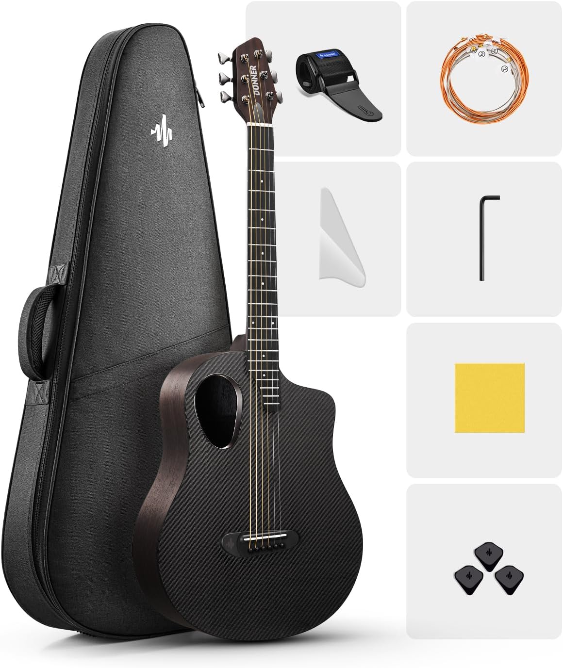 Donner Acoustic Guitar Kits for Beginners, Intermediate Learners & Adults - 38