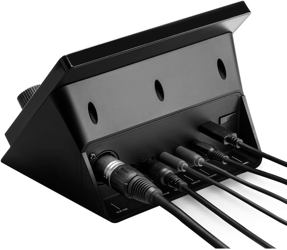 Hercules Stream 200 XLR Pro Audio Mixer for Advanced Content Creators with XLR Mic Pre-Amp, LCD Screen, High Resolution Encoders, 4 Actions Buttons and Customizable Interface Bundle With Cleaning Kit