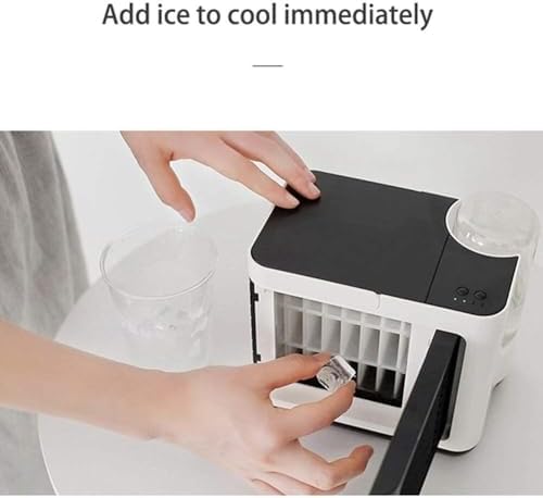 Portable Air Cooler, 3-in-1 Mobile Air Conditioner, Humidifier & Purifier with 3 Speeds, Desktop Fan for Home, Office, Travel & Dorm