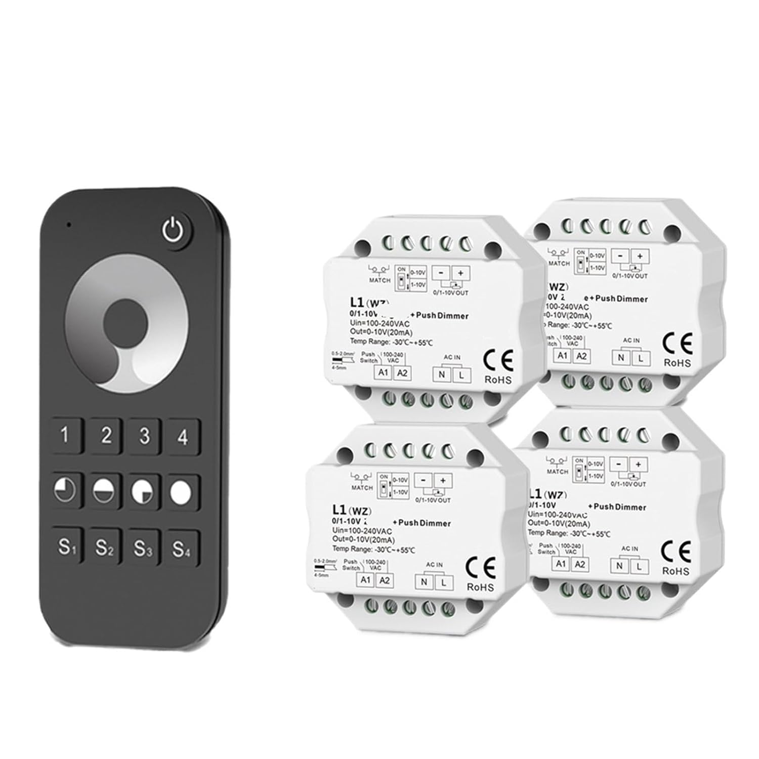 0-10V AC 100-240V Push-Pull LED Dimming Switch Module(4xL1(WZ) and RT6)