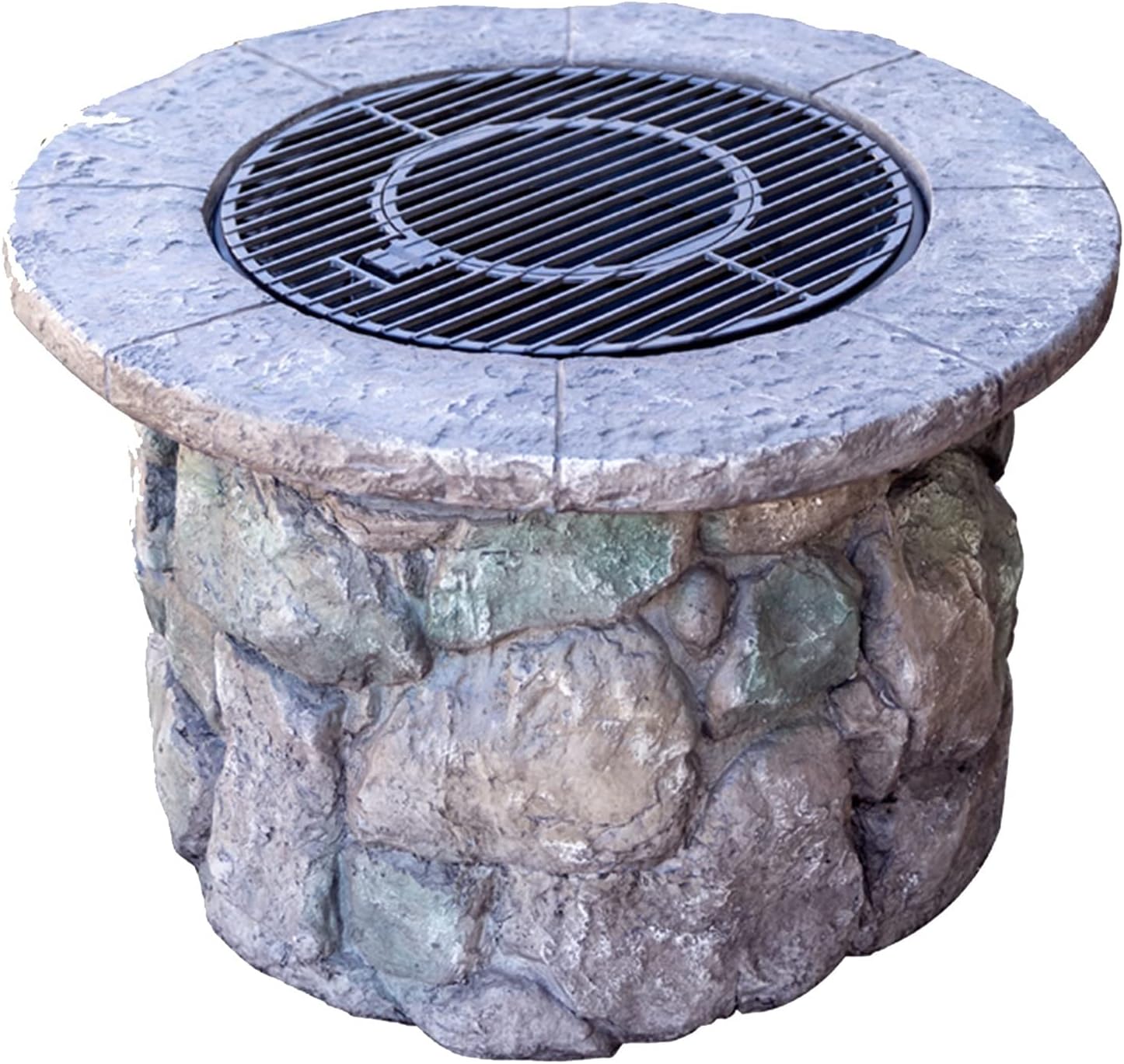 Outdoor Fire Pit Garden BBQ Wood Burning Fire Pit Bowl, 90cm Outdoor Imitation Stone Heater Fireplace, Used for Backyard Patio Picnic