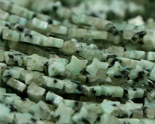 1 strands natural black dot blue sesame jade flat star shape small loose jewelry sets beads 6mm 03121