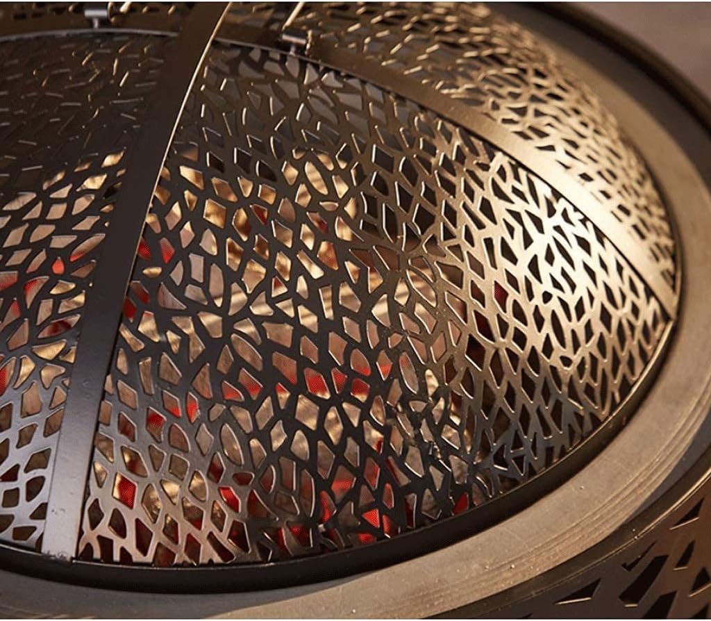 Fire pits Multifunction Outdoor Fire Pit with Log Grate Metal Firepit Patio Stove Wood Burning BBQ Grill Fire Pits Bowl, Poker for Backyard Garden Fire Pit