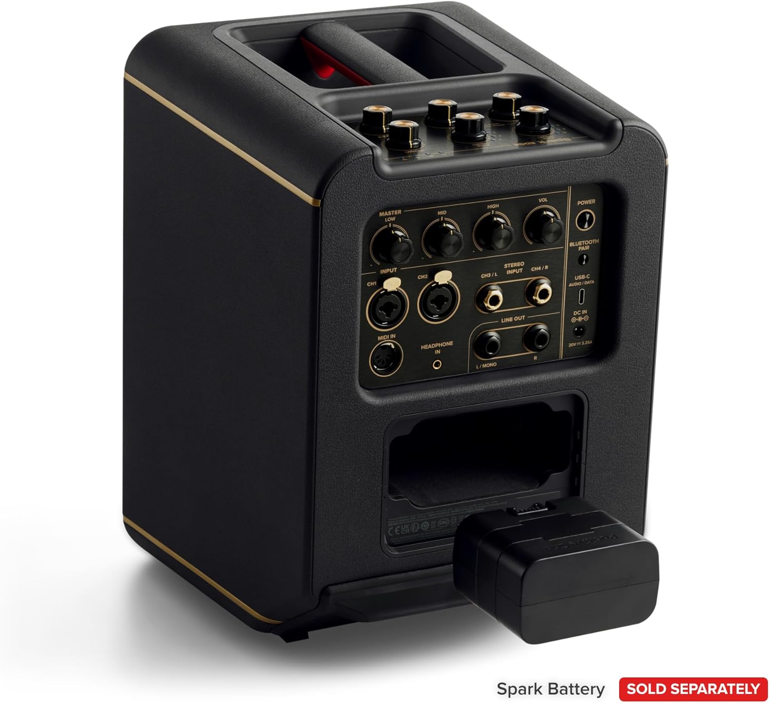 Positive Grid Spark Edge 65W Portable 4-Channel Smart Guitar Amp & PA System with Built-in Looper, AI Features & Smart App for Electric, Acoustic, Bass, Vocals, Keyboards and More