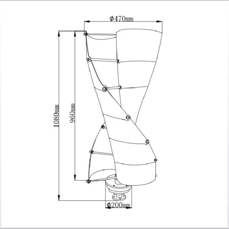 Vertical Spiral Wind Power Turbine Generator, 9000W Vertical Axis Breeze Start Wind-Solar Complementary +Magnetic Levitation Axis Wind Turbine Generator Power