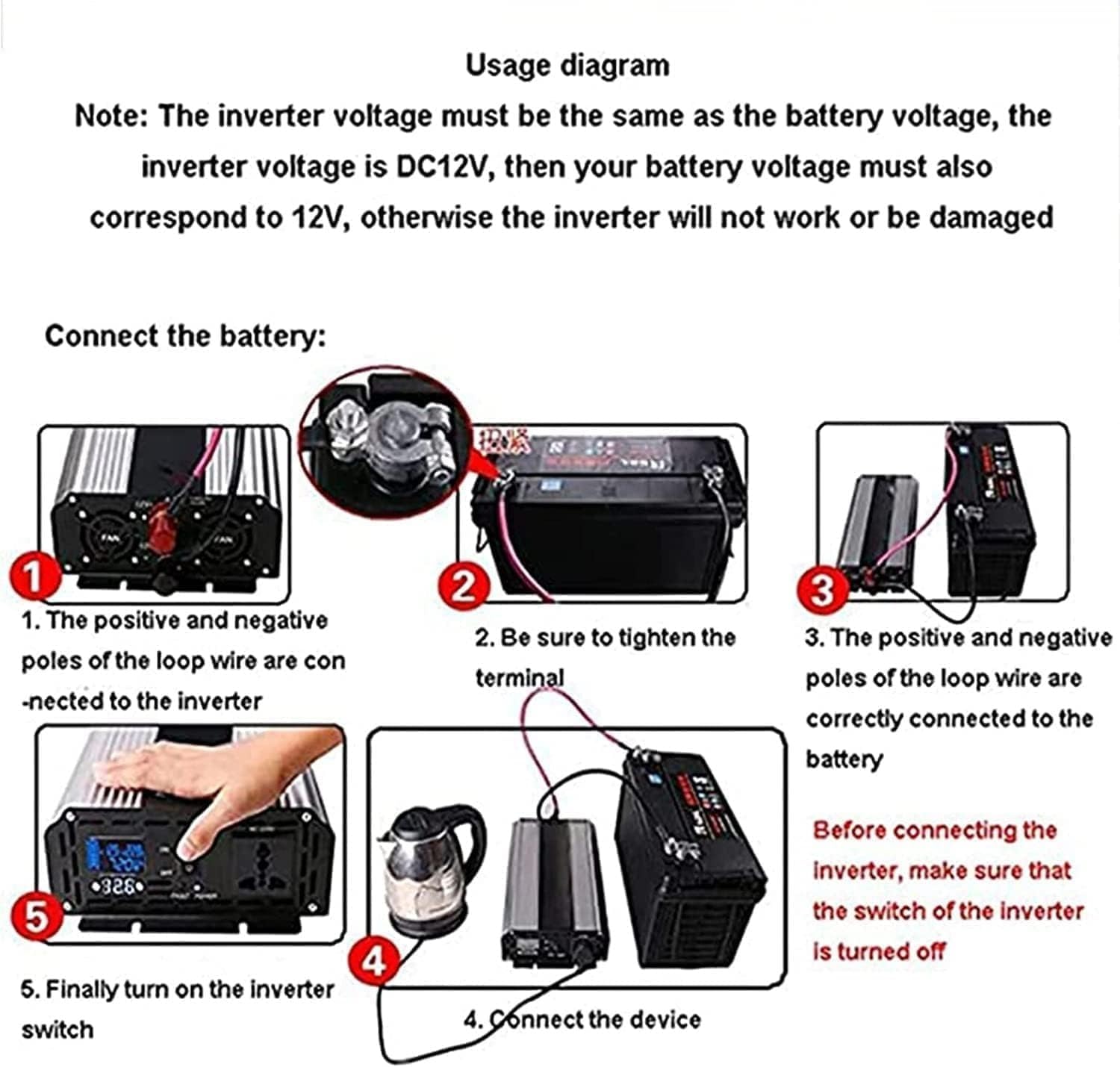 3000W 4000W 5000W 6000W 8000W 12000W Pure Sine Wave Power Inverter 12V 24V 48V 60V 72V DC to AC 110V 230V Split Phase with LCD Display/Cooling Fans,Off Grid Low Frequency Solar Inverter for Home(12000