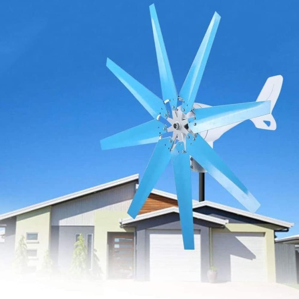 8 Blades Wind Turbine Generator, 12V/24V Free Energy Generator, Wind Generator Kit with Charge Controller, Windmill for Marine, Home Hybrid Solar Wind System