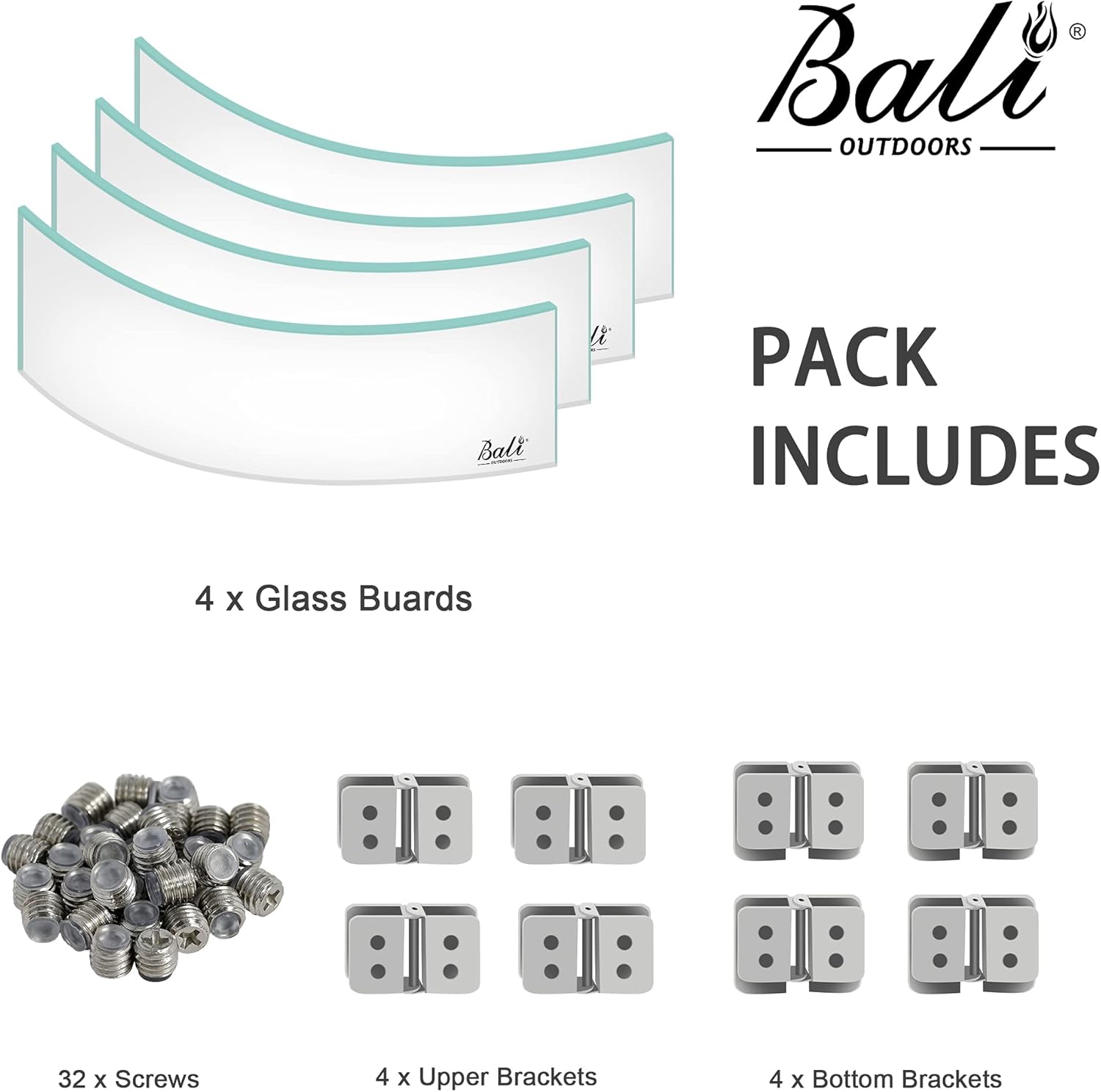 BALI OUTDOORS Round Gas Fire Pit Glass Wind Guard, 20 x 6 inch Clear Tempered Glass Flame Shield, Fire Table Accessory Shield for Outdoor, Garden, Patio, Backyard