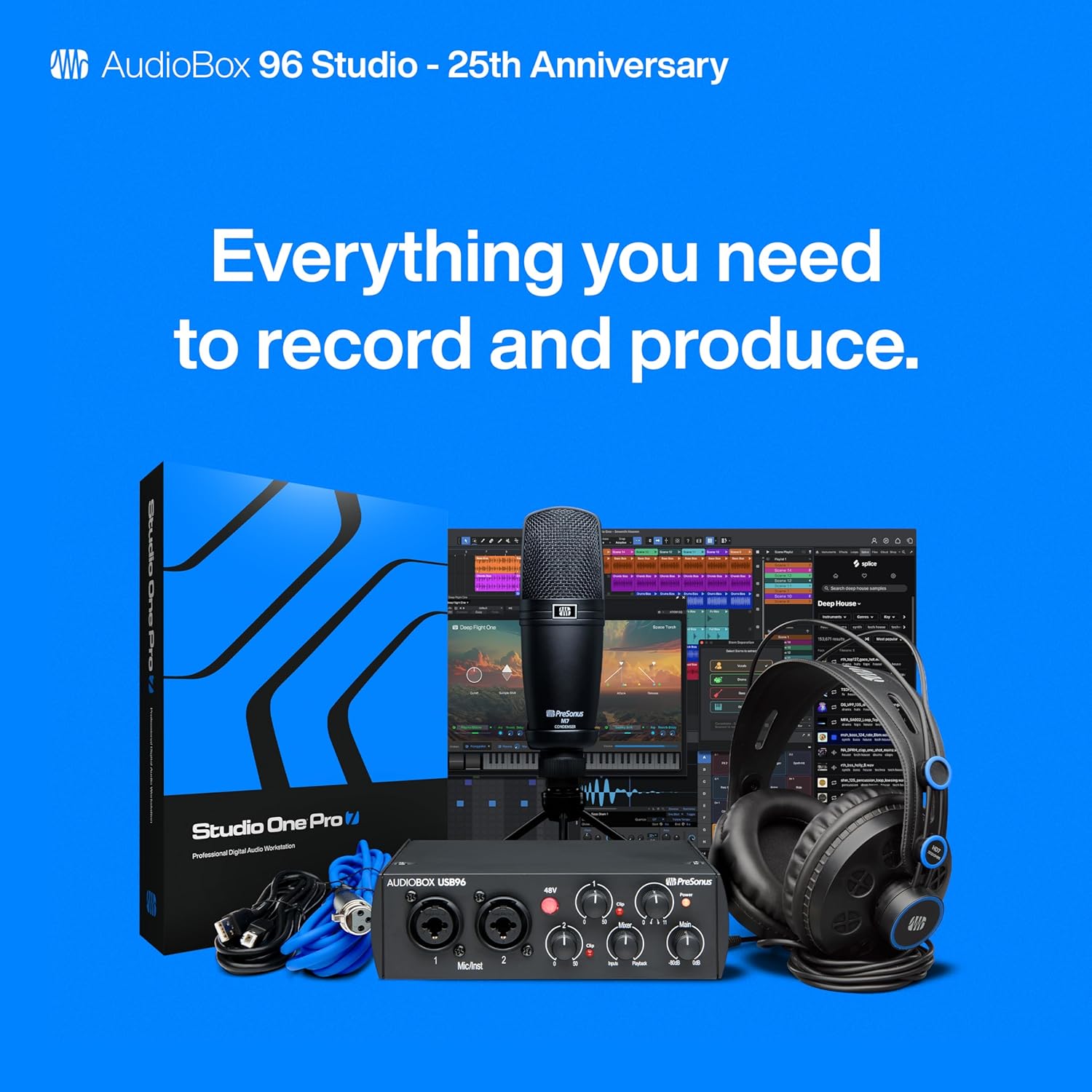 PreSonus AudioBox USB 96 Studio Recording Package with Studio One Pro Software