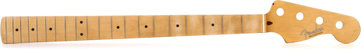 Fender Road Worn 50s Precision Bass Neck, Vintage C, 20 Vintage Frets, Maple Fingerboard