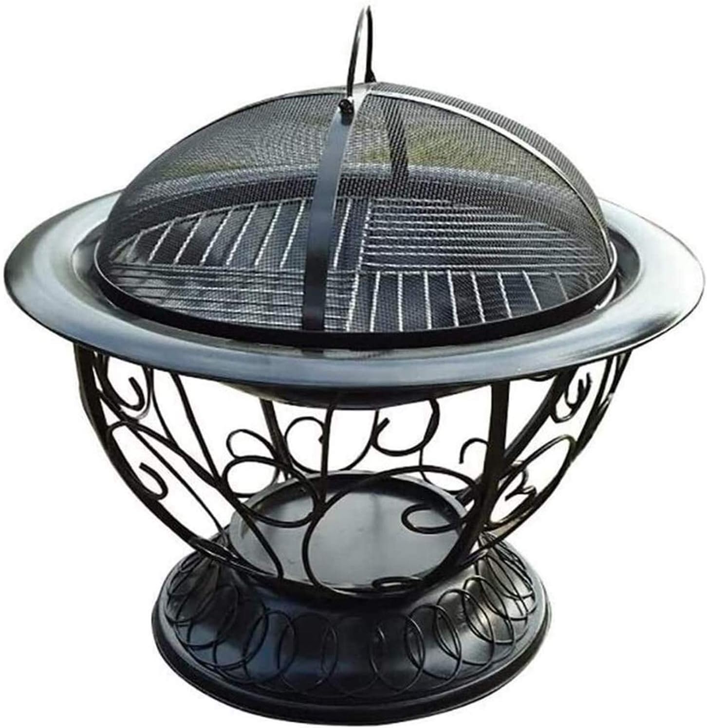 Fire Pits Outdoor Wood Burning Outdoor Fire Large Bonfire Wood Burning Patio Coal Grill Firepit for Outside Grill Charcoal Smokeless Grill with Spark Screen with Cover BBQ Cooking for Outside Camping