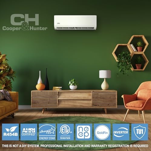 Cooper & Hunter 18,000 BTU 230V Mini Split AC/Heating System, Ductless Wall Mount – 24 SEER2 Inverter – 16FT Installation Kit & Smart Control Included – Pre-Charged