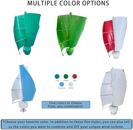 16000W Magnetic Levitation Vertical Wind Turbine Generator Kit with MPPT Controller for Home & Street Lighting - Efficient Renewable Energy Solution for Boats, 12V Teal