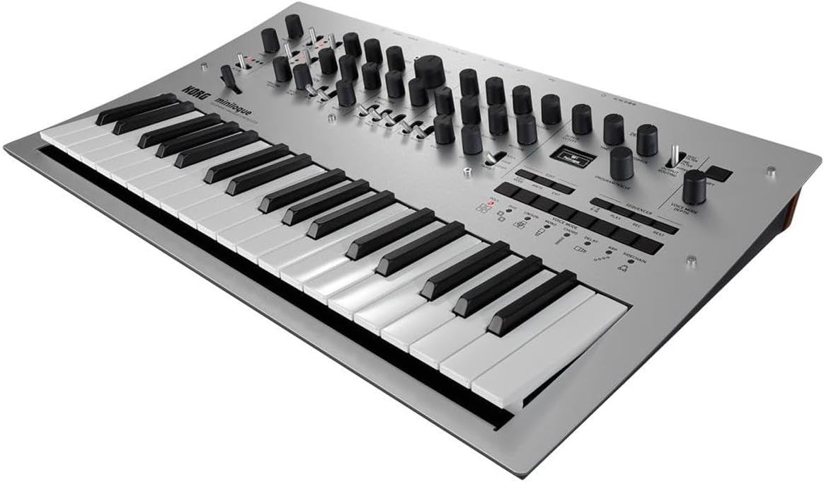 Korg Minilogue 4 Voice Polyphonic Analog Synthesizer with 200 Presets with H&A Closed-Back Studio Monitor Headphones