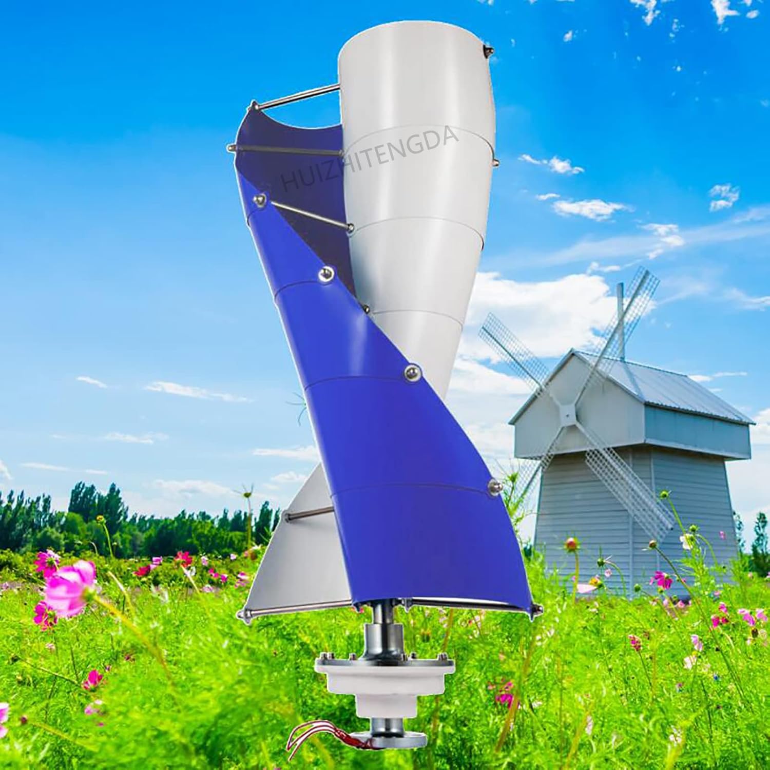 12000W Vertical Spiral Wind Power Turbine Generator+ 12V-220V Wind Power Small Wind Turbine Generator for Home Use(with MPPT Controller)