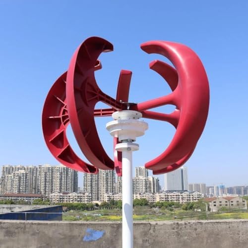 400W 600W 800W 1000W 1200W Vertical Wind Generator, 12V 24V Quiet Vertical Axis Turbine with 5 Blades & Controller for Home Renewable Energy Solutions